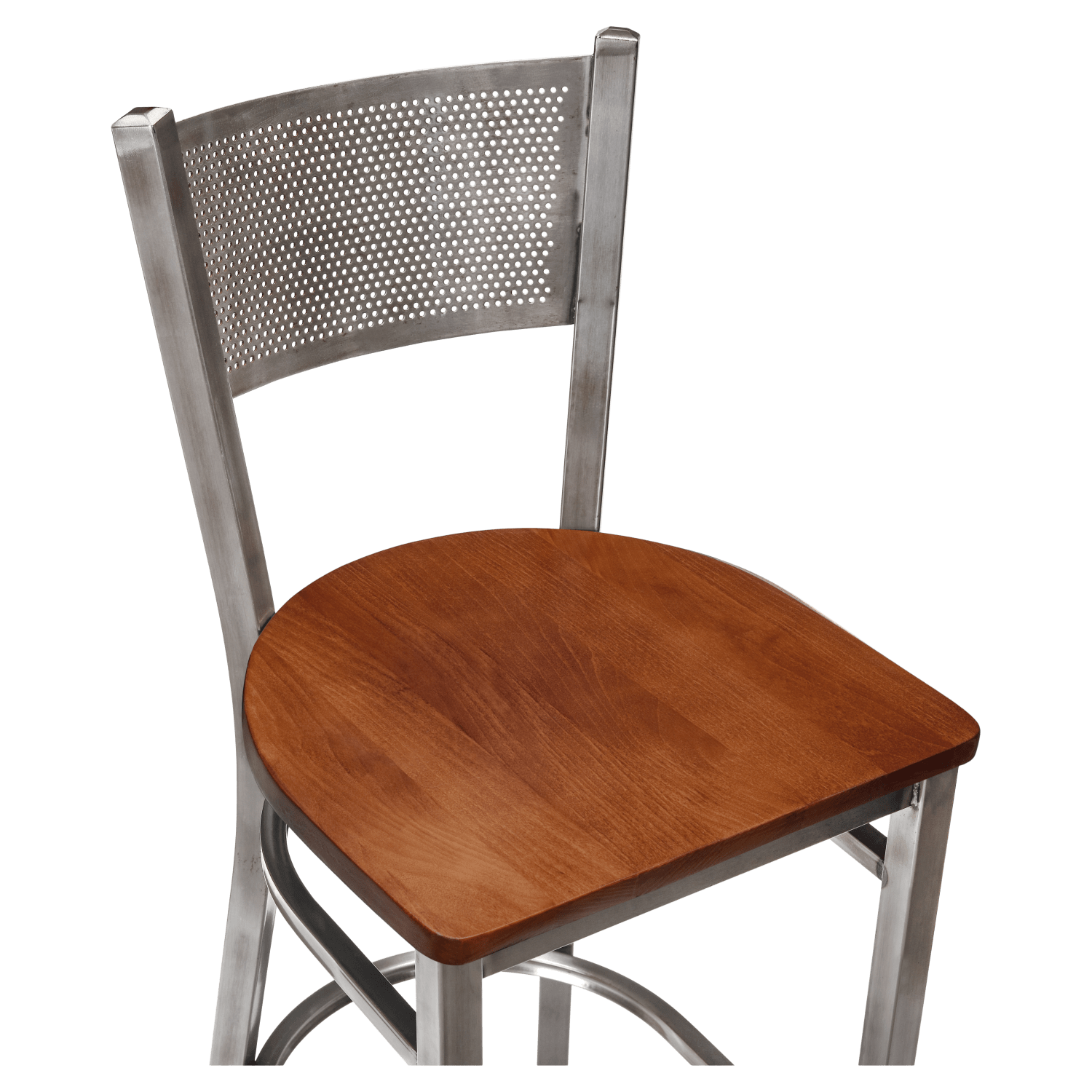 Clear Coat Mesh Back Metal Bar Stool