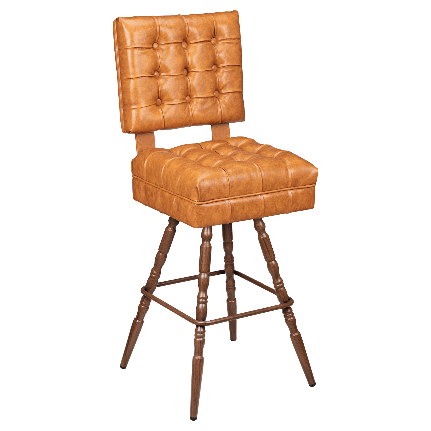 Trionfo Tufted Premium Bucket Bar Stool with Vintage Frame, image size:1500x1500