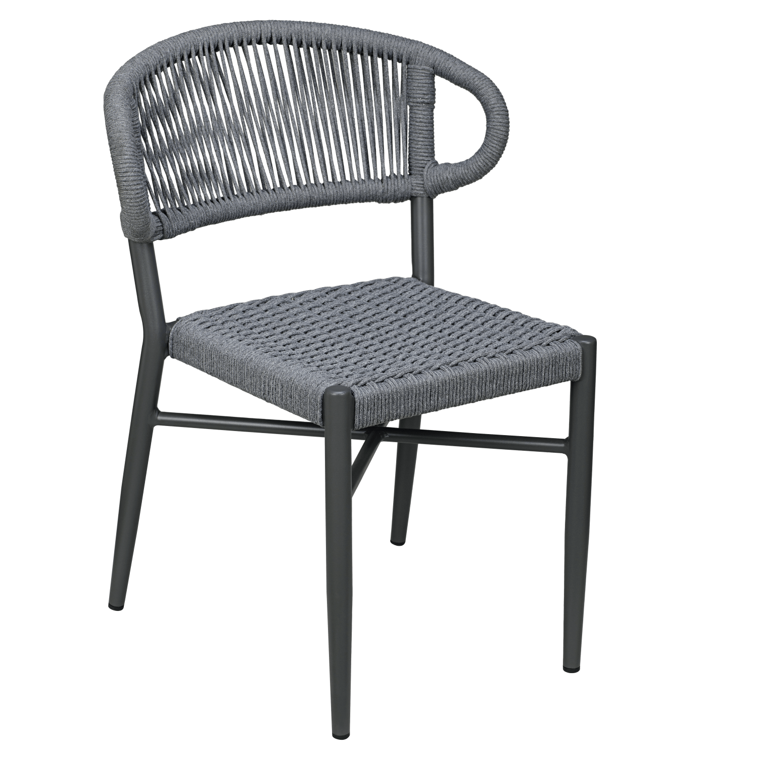 Marina Aluminum Outdoor Bar Stool in Slate Gray Rope