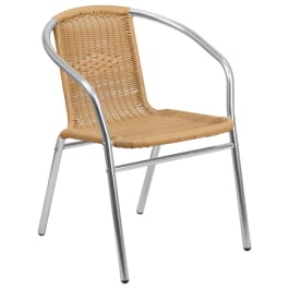 Economy Aluminum Natural Rattan Patio Chair