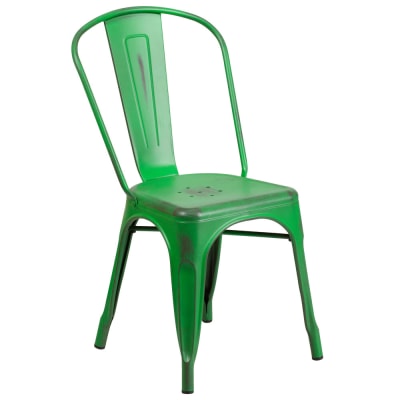 Distressed Green Bistro Style Chair