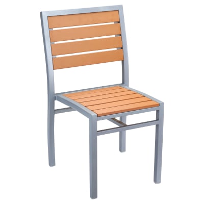 Grey Plastic Teak Patio Chair