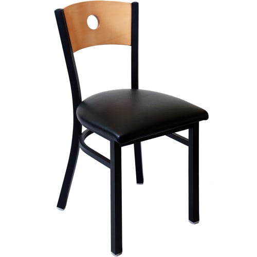 Interchangeable Back Metal Restaurant Chair with a Circled Back