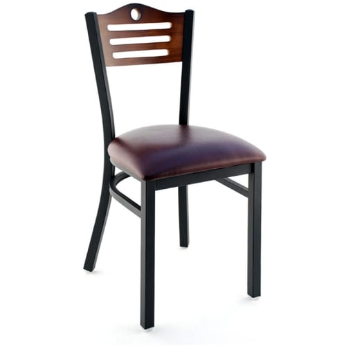 Interchangeable Back Metal Restaurant Chair with Slats & Circle 