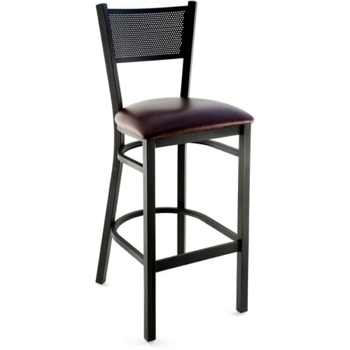 Metal Checker Back Bar Stool