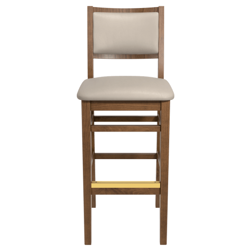 Stella Wood Bar Stool with Padded Back