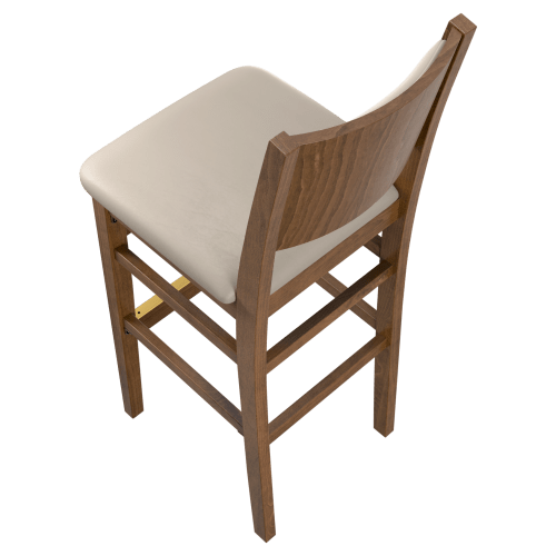 Stella Wood Bar Stool with Padded Back