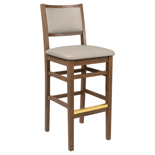 Stella Wood Bar Stool with Padded Back