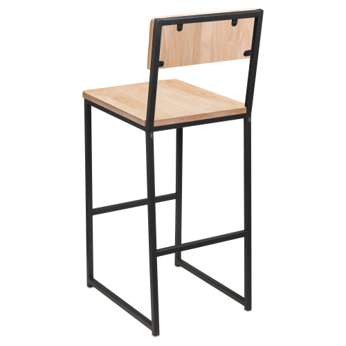 Indy Metal Bar Stool with Wood Back