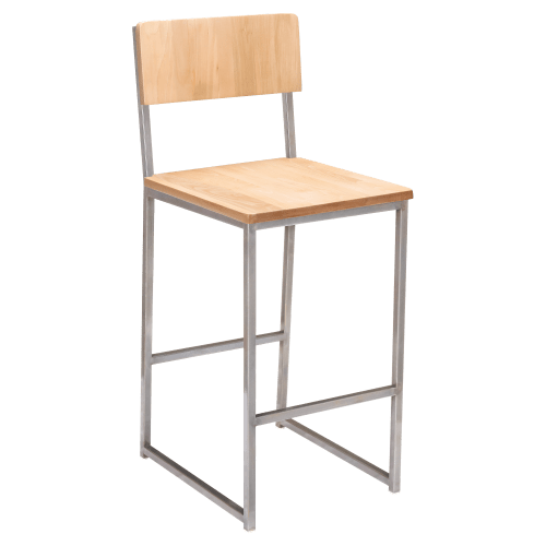 Indy Metal Bar Stool with Wood Back