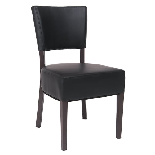 Brown Metal Chair With Vinyl Padded Back and Seat