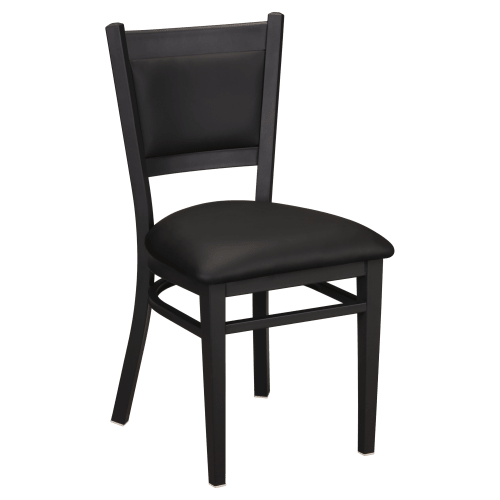 Black Vinyl Padded Back Metal Chair