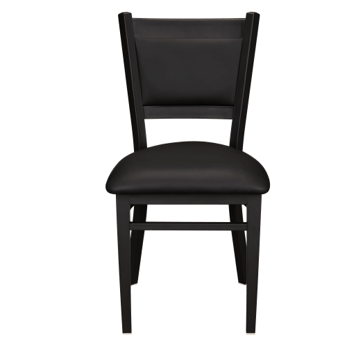 Black Vinyl Padded Back Metal Chair