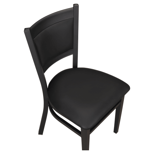 Black Vinyl Padded Back Metal Chair