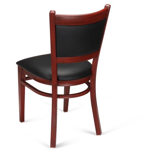 Metal Padded Back Chair with Premium Wood Look Finish