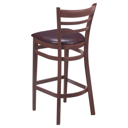 Ladder Back Metal Bar Stool with Wood Look