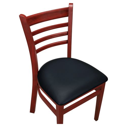 Ladder Back Metal Chair with Wood Look