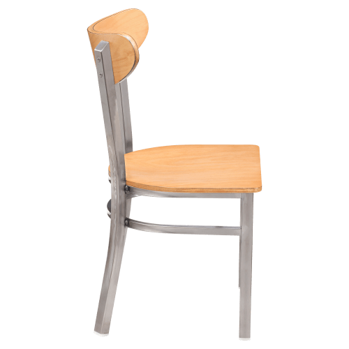 Curvy Chair in Clear Coat with Wood Back