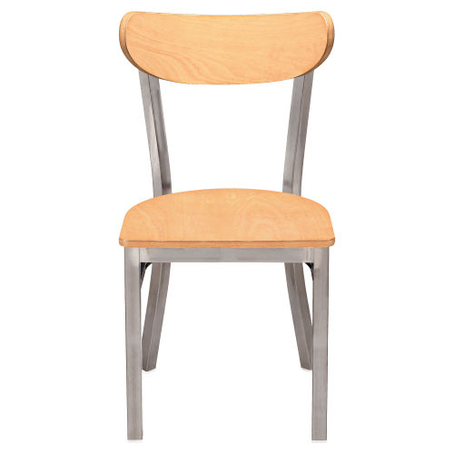 Curvy Chair in Clear Coat with Wood Back
