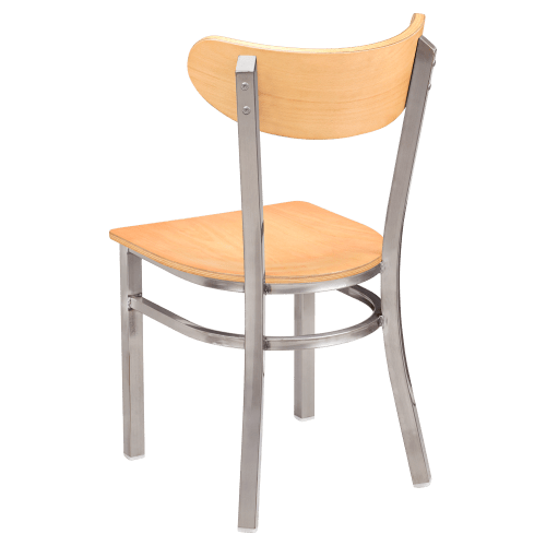 Curvy Chair in Clear Coat with Wood Back