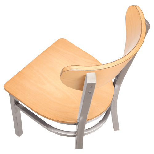 Curvy Chair in Clear Coat with Wood Back