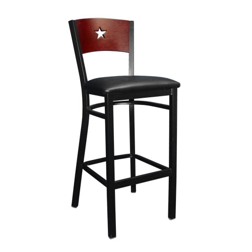 Interchangeable Back Metal Bar Stool with a Star in the Back