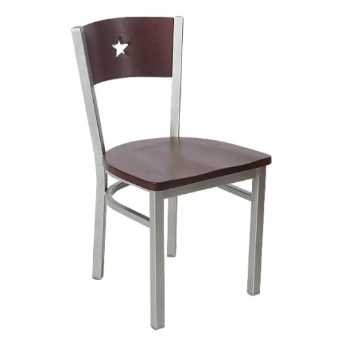 Grey Finish Interchangeable Star Back Metal Chair