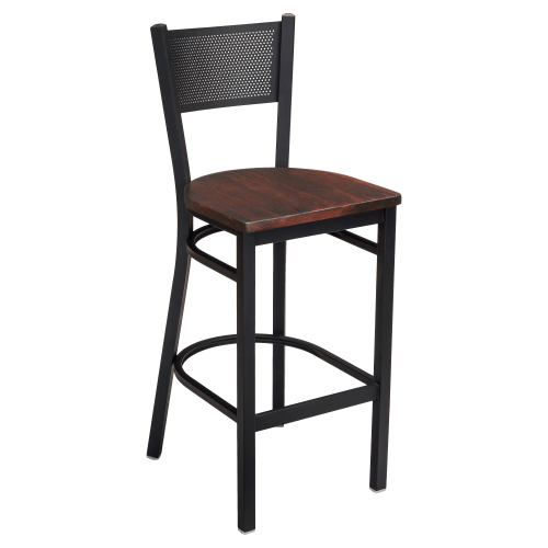Metal Checker Back Restaurant Bar Stool