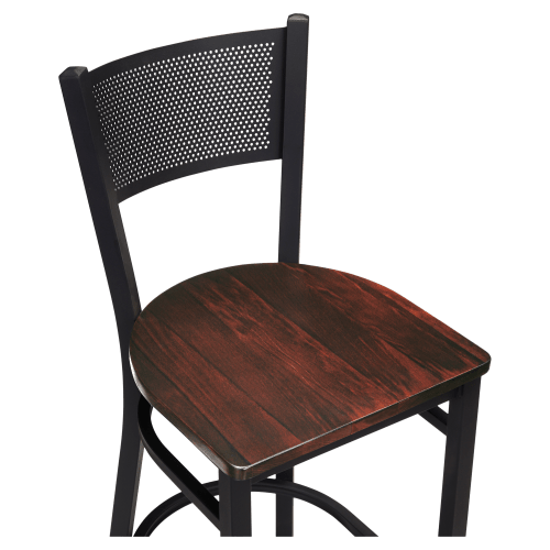 Metal Checker Back Restaurant Bar Stool