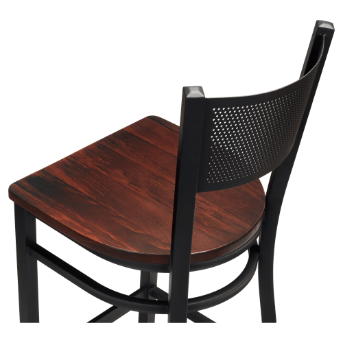 Metal Checker Back Restaurant Bar Stool