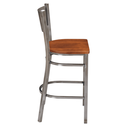 Clear Coat Checker Back Metal Bar Stool