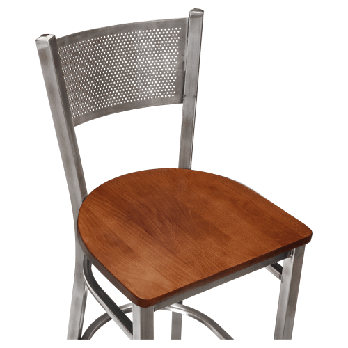 Clear Coat Checker Back Metal Bar Stool