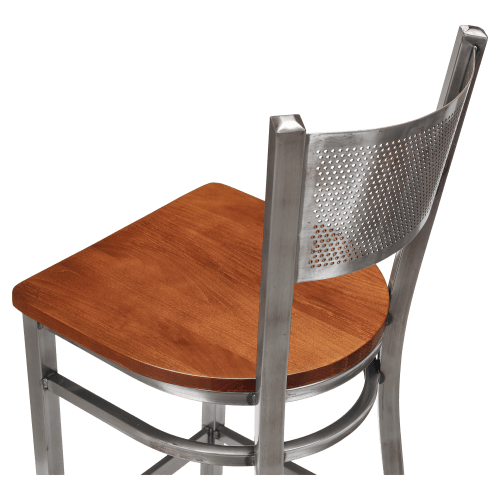 Clear Coat Checker Back Metal Bar Stool