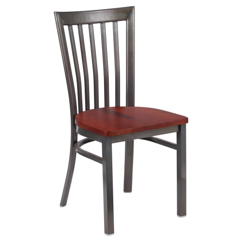 Clear Coat Elongated Back Metal Chair