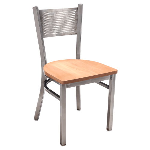 Clear Coat Checker Back Metal Chair 