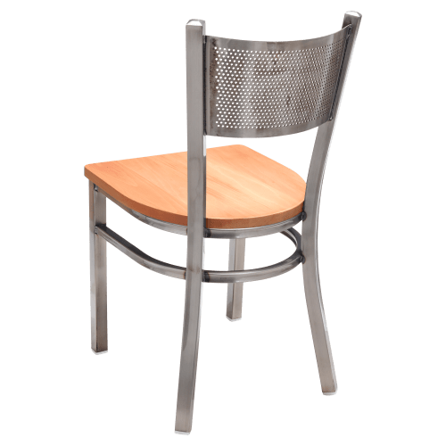 Clear Coat Checker Back Metal Chair 