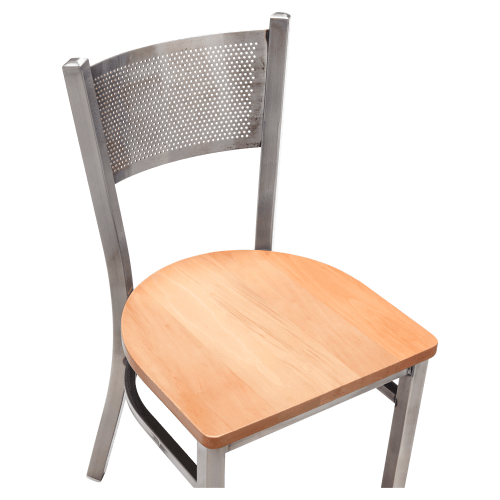 Clear Coat Checker Back Metal Chair 