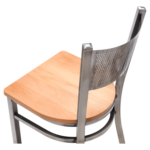 Clear Coat Checker Back Metal Chair 