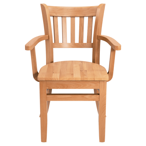 Vertical Slat Wood Restaurant Chair with Arms