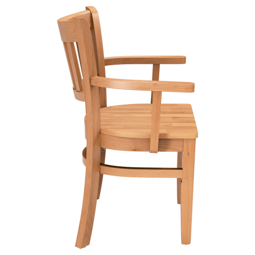 Vertical Slat Wood Restaurant Chair with Arms