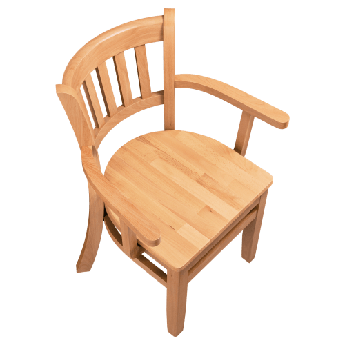 Vertical Slat Wood Restaurant Chair with Arms