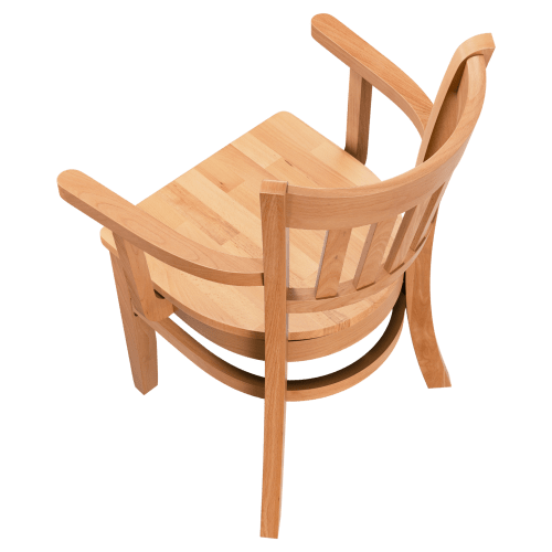 Vertical Slat Wood Restaurant Chair with Arms