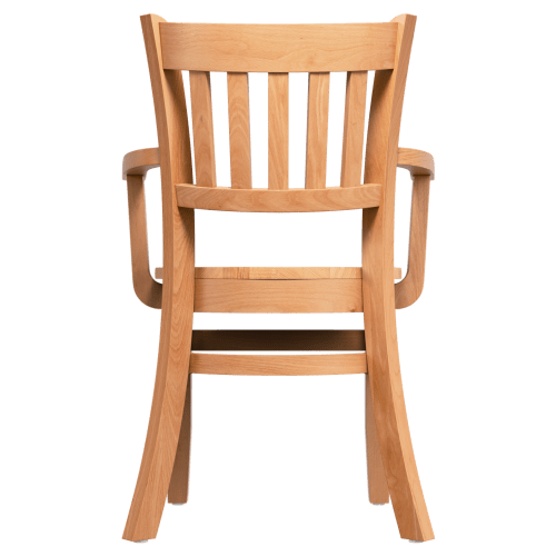 Vertical Slat Wood Restaurant Chair with Arms