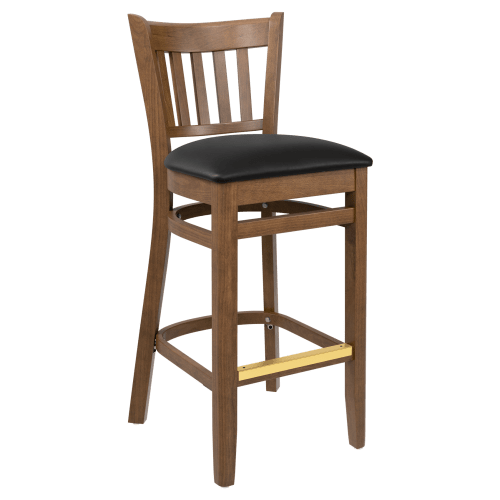 Premium US Made Vertical Slat Wood Restaurant Bar Stool