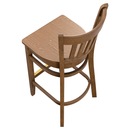 Premium US Made Vertical Slat Wood Restaurant Bar Stool