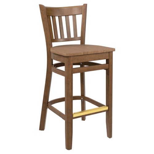Premium US Made Vertical Slat Wood Restaurant Bar Stool