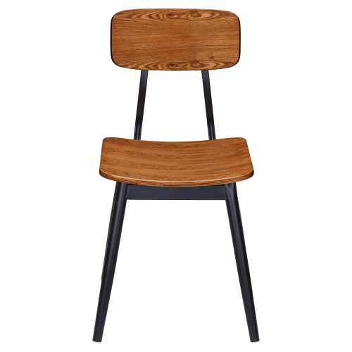 Basel Metal Chair with Veneer Back and Seat
