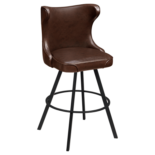 Darlo Premium Bucket Swivel Bar Stool with Circular Frame