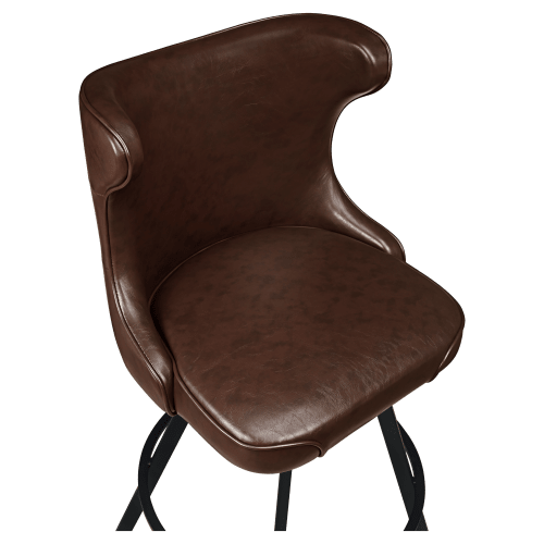 Darlo Premium Bucket Swivel Bar Stool with Circular Frame