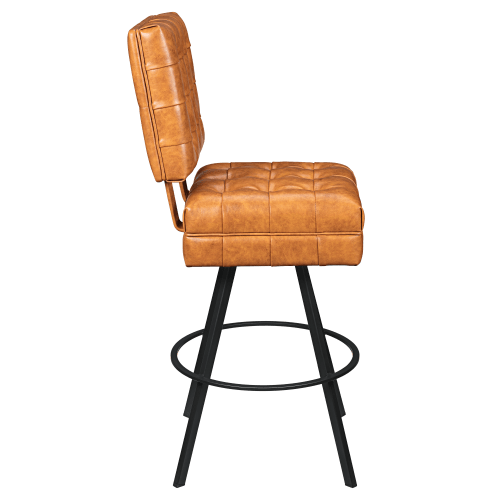 Trionfo Tufted Premium Bucket Bar Stool with Circular Frame
